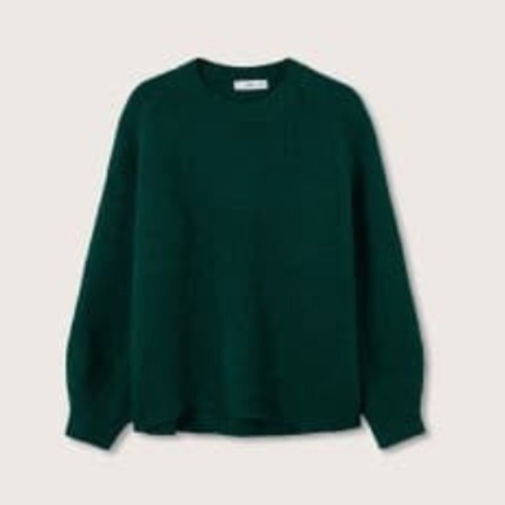 Mango Dark Green Crew Neck Sweater